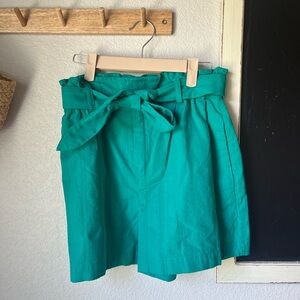Express Paperbag‎ High Waisted Belted Shorts Teal